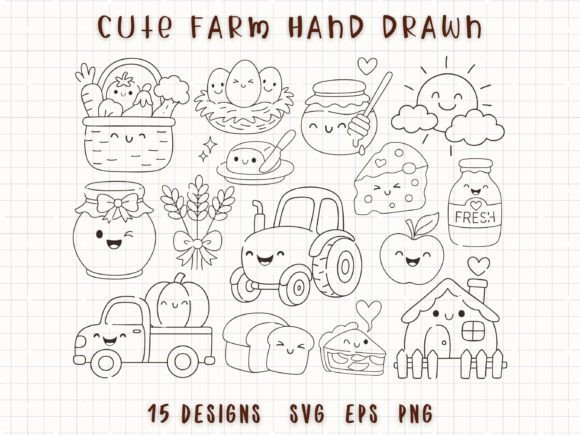 Download Kawaii Farm Life SVG Cute Farm Clipart - Svg Collection