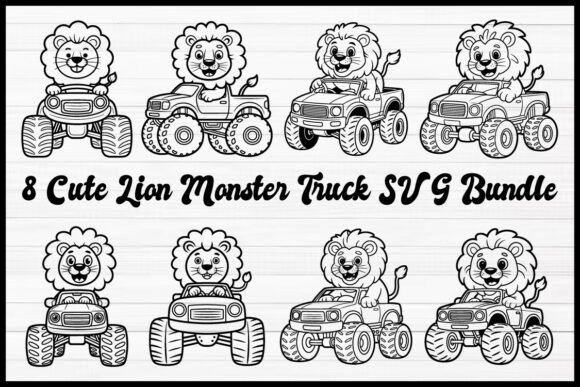 Download Cute Lion Monster Truck SVG Bundle - Svg Collection
