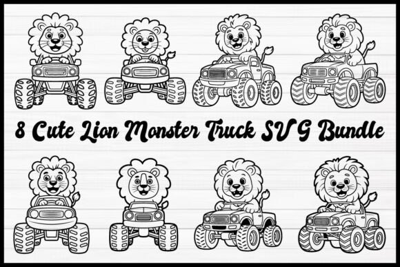 Download Cute Lion Monster Truck SVG Bundle - Svg Collection
