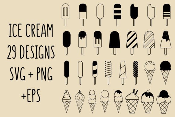 Download Ice Cream Svg Bundle Outline Clipart - Svg Collection