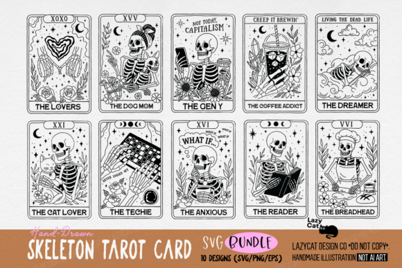 Download Skeleton Tarot Card Halloween SVG Bundle - Svg Collection