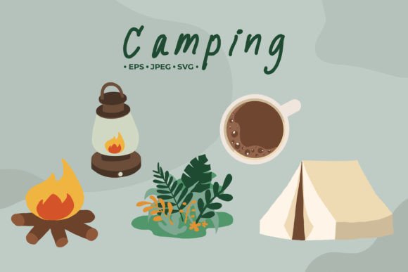 Download A Set of Cute Clip Art Camping Icons - Cute clip art Collection
