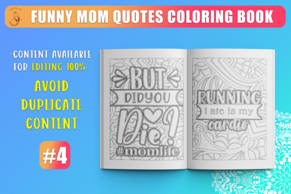 Download Funny Mom Quotes Coloring Book KDP SVG - Svg Collection