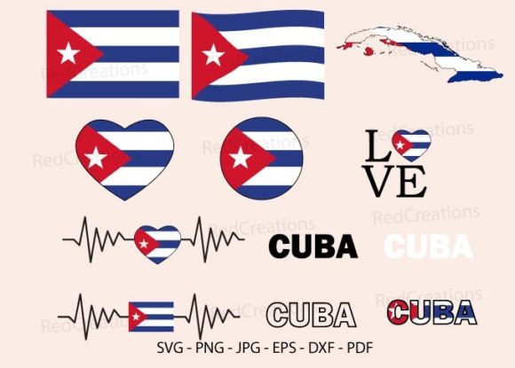 Download Cuba Flag Svg Bundle, Text Word, Waving - Svg Collection