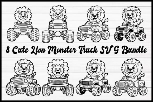 Download Cute Lion Monster Truck SVG Bundle - Svg Collection