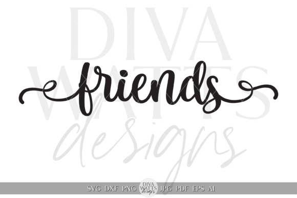 Download Friends Word Graphic Art SVG - Svg Collection