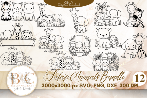 Download Safari Animals Bundle SVG PNG DXF - Svg Collection
