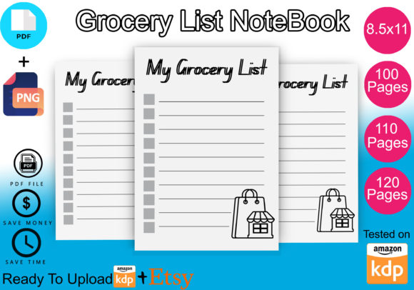 Download Grocery List Notebook Shopping List KDP - Premium Bundle