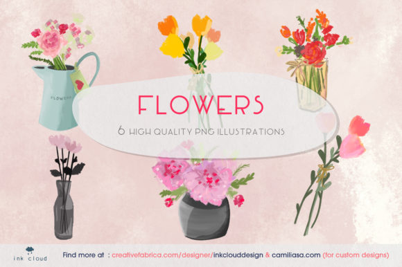 Download 6 Flowers Illustrations Cute Clip Art - Cute clip art Collection