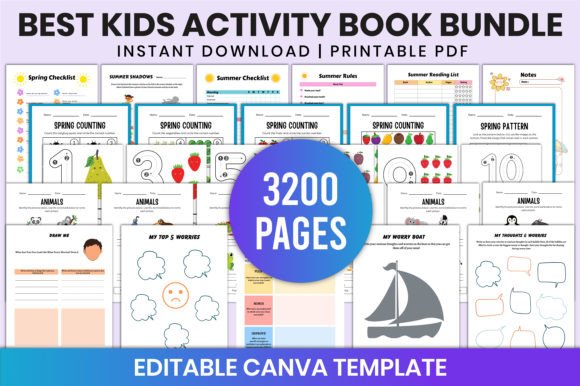 Download Best Kids Activity Book Bundle for Canva - Kids activity Collection