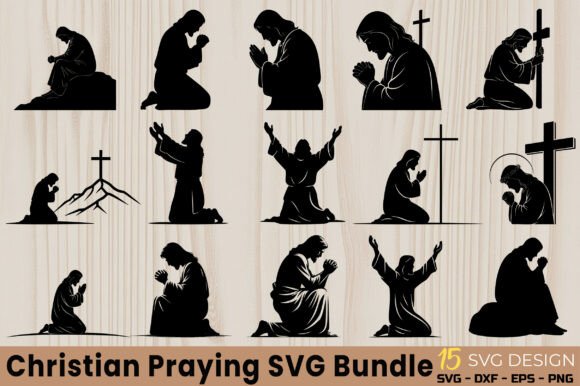 Download Christian Praying Silhouette SVG Bundle - Svg Collection