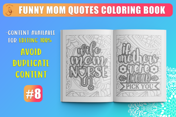 Download Funny Mom Quotes Coloring Book KDP SVG - Svg Collection